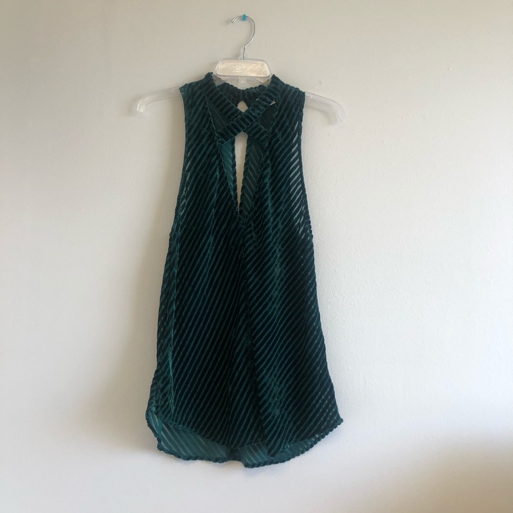 Dark green velvet tank